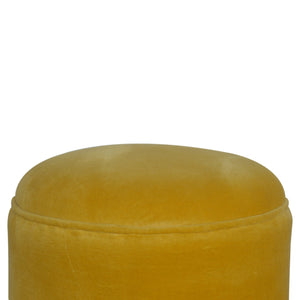 Mustard Velvet Nordic Style Footstool