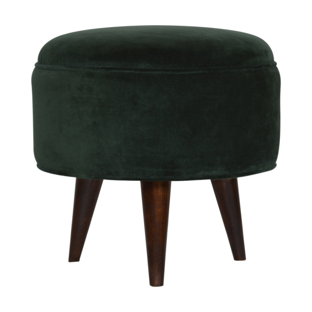 Emerald Green Velvet Nordic Style Footstool