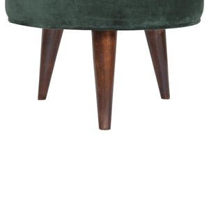 Emerald Green Velvet Nordic Style Footstool