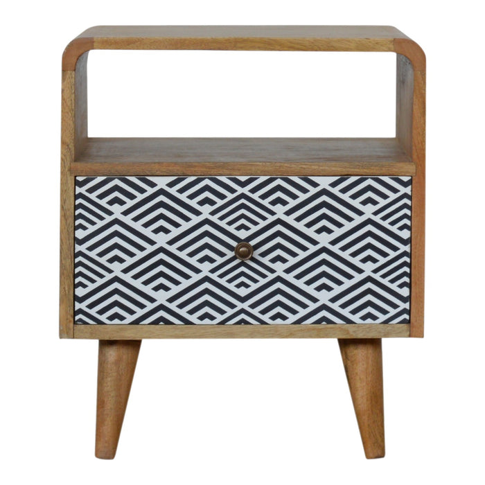 Mono Print Bedside with Open Slot