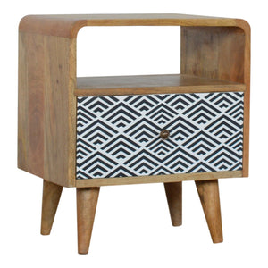 Mono Print Bedside with Open Slot