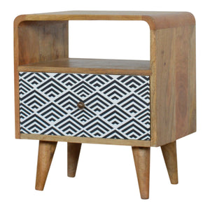 Mono Print Bedside with Open Slot