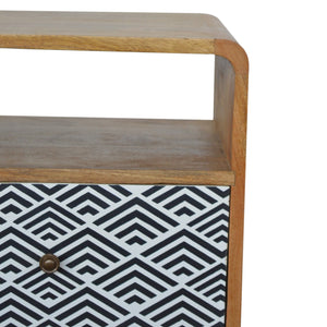 Mono Print Bedside with Open Slot