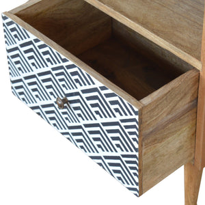 Mono Print Bedside with Open Slot