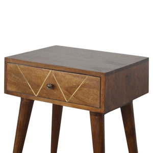 Geometric Brass Inlay Bedside