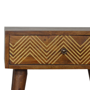 Brass Inlay Chevron Bedside