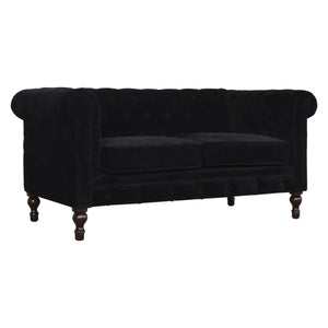 Black Velvet Chesterfield Sofa