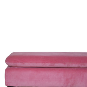 Pink Velvet Bench with Castor Legs