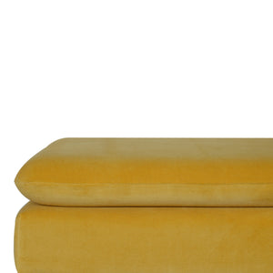 Mustard Velvet Bench with Castor Legs