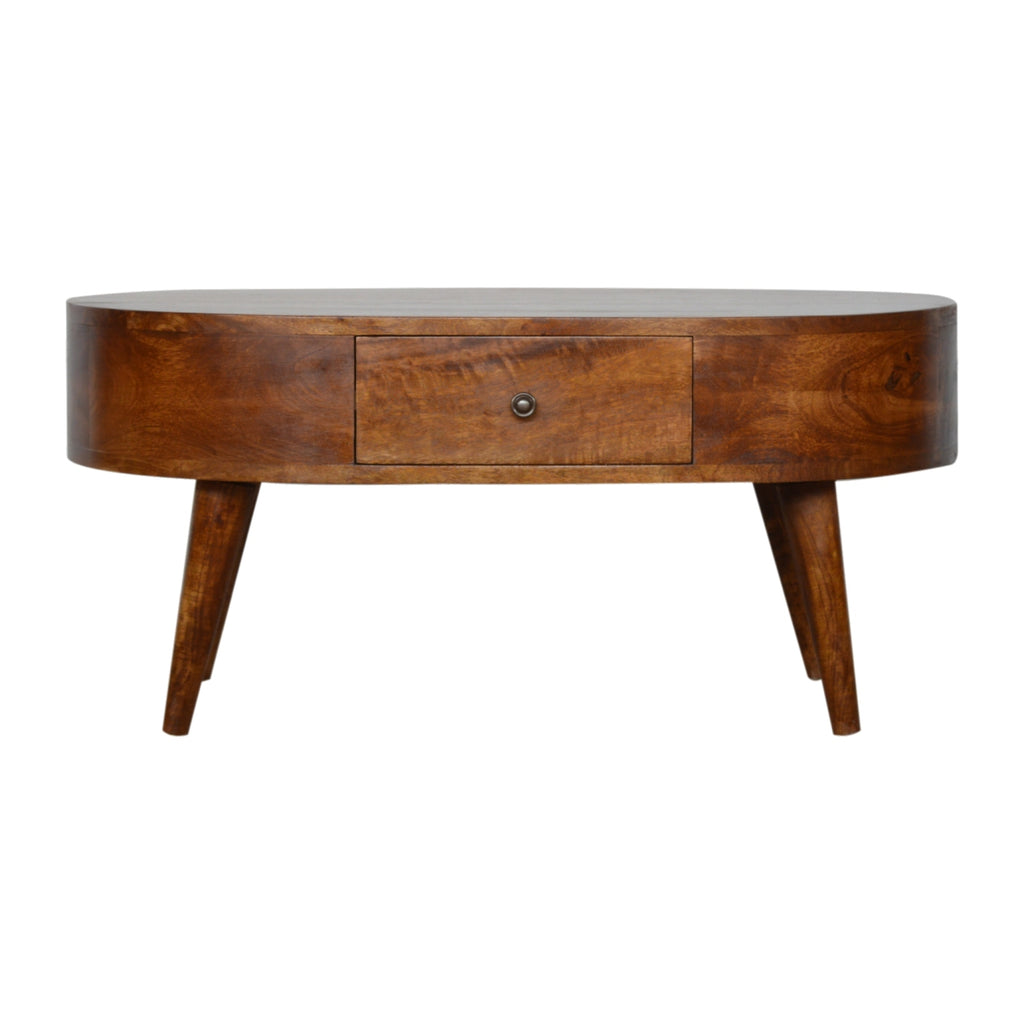 Chestnut Rounded Coffee Table