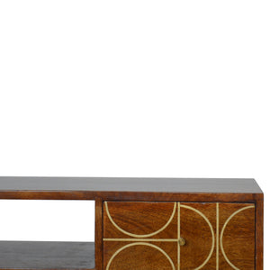 Chestnut Inlay Abstract TV Unit