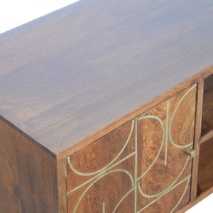 Chestnut Gold Inlay Abstract Media Unit