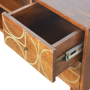 Chestnut Gold Inlay Abstract Media Unit