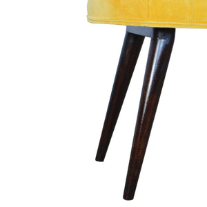 Mustard Velvet Deep Button Bench