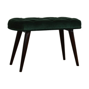 Emerald Cotton Velvet Deep Button Bench - On Back Order place your orders now!