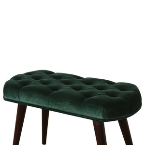 Emerald Cotton Velvet Deep Button Bench - On Back Order place your orders now!