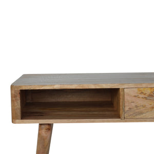 Leaf Embossed Resin Solid Wood Writing Desk