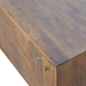 Chestnut Abstract Inlay Sideboard