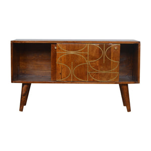 Chestnut Gold Inlay Abstract Sideboard