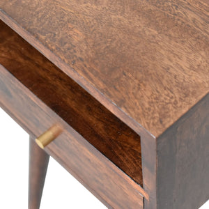 Small Light Walnut Finish Bedside