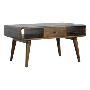 Curved Grey Washed Coffee Table