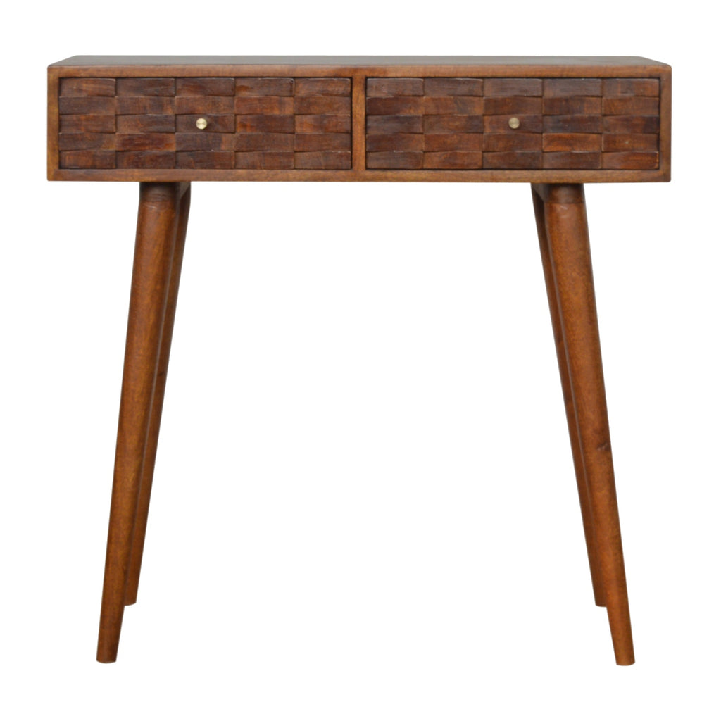 Tile Carve Chestnut Console