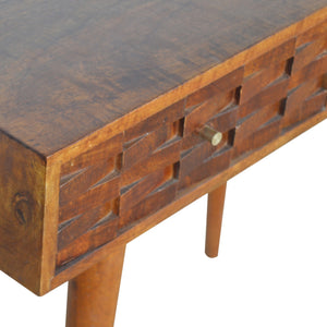 Tile Carve Chestnut Console