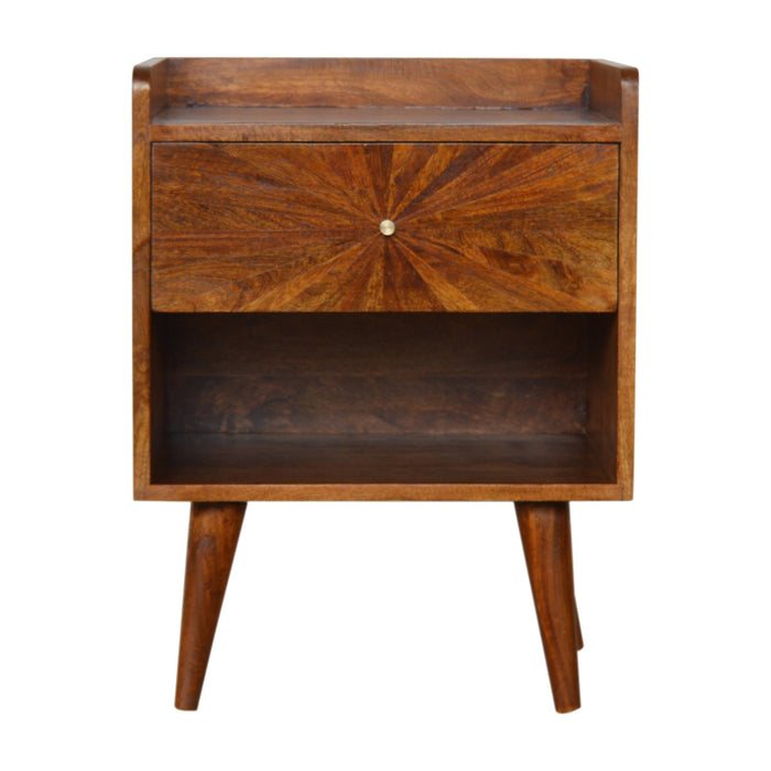 Chestnut Sunrise Bedside with Open Slot