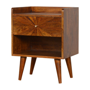 Chestnut Sunrise Bedside with Open Slot