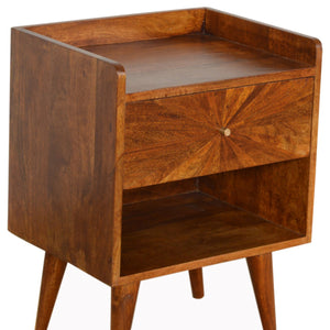 Chestnut Sunrise Bedside with Open Slot