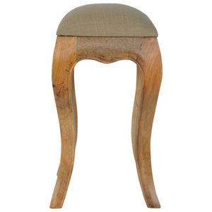 French Style Stool with Mud Linen Seat Pad