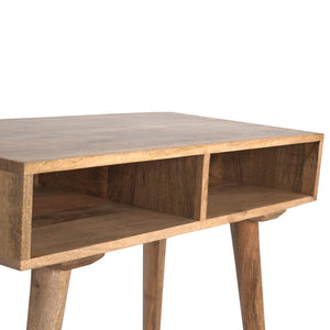 Oak-ish Open Shelf Writing Desk