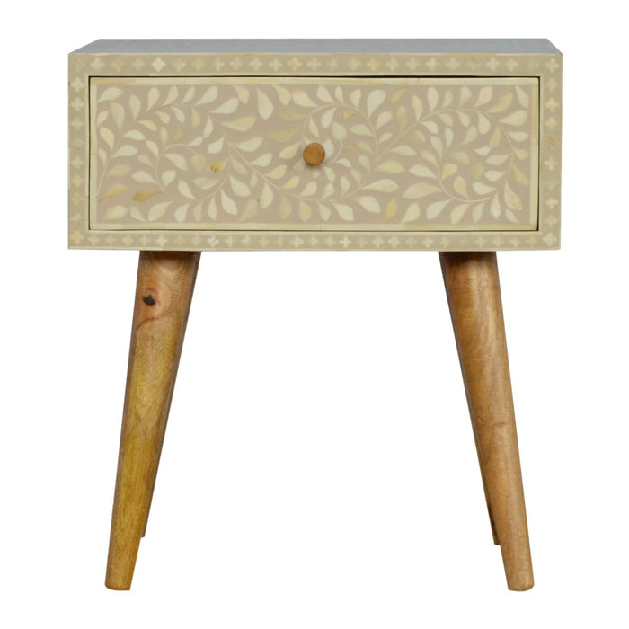 Floral Bone Inlay Bedside