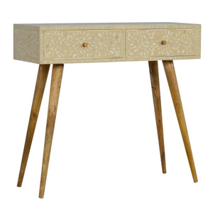 Floral Bone Inlay Console Table