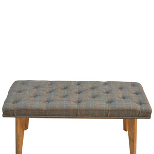 Multi Tweed Deep Button Hallway Bench