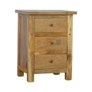 Country Style Bedside with 3 Drawers