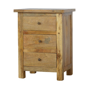 Country Style Bedside with 3 Drawers