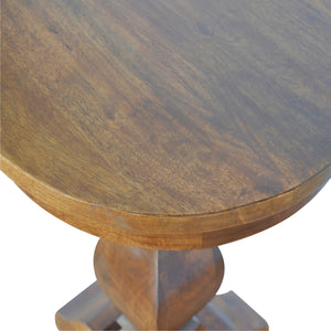 Mango Wood Round Pedestal Occasional Tea Table