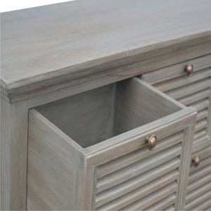 Grey Wash Buffet with 5 Shutter Front Drawers