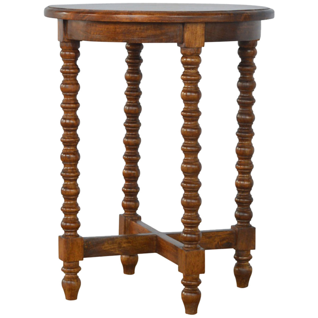 Mango Wood Small Round Tea Table