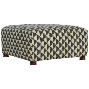 Occasional Footstool Upholstered in Jute Dhurrie