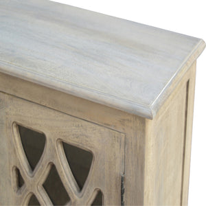 Stone Acid Wash Sideboard with 2 Hand Carved Glazed Doors