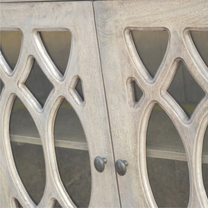 Stone Acid Wash Sideboard with 2 Hand Carved Glazed Doors