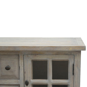 2 Door 4 Drawer Stone Acid Wash Glazed Console Table - ON BACK ORDER