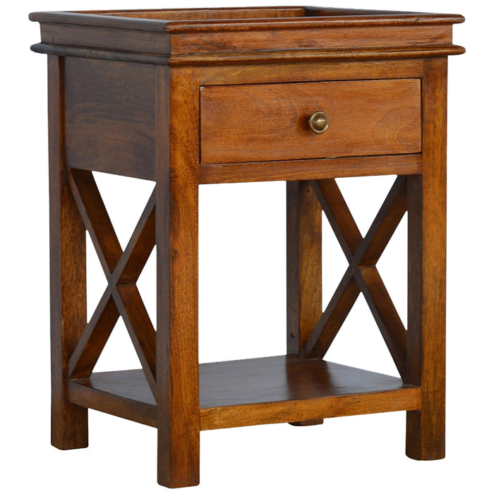 Solid Wood Criss-Cross End Table