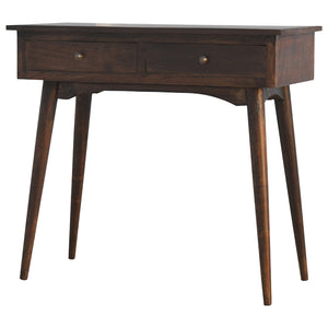 2 Drawer Walnut Hallway Console Table