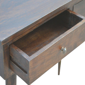 2 Drawer Walnut Hallway Console Table