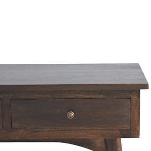 2 Drawer Walnut Hallway Console Table