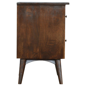 Walnut 2 Drawer Nordic Bedside