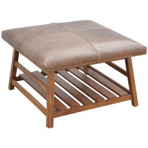 Buffalo Hide Square Foot Stool